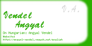 vendel angyal business card